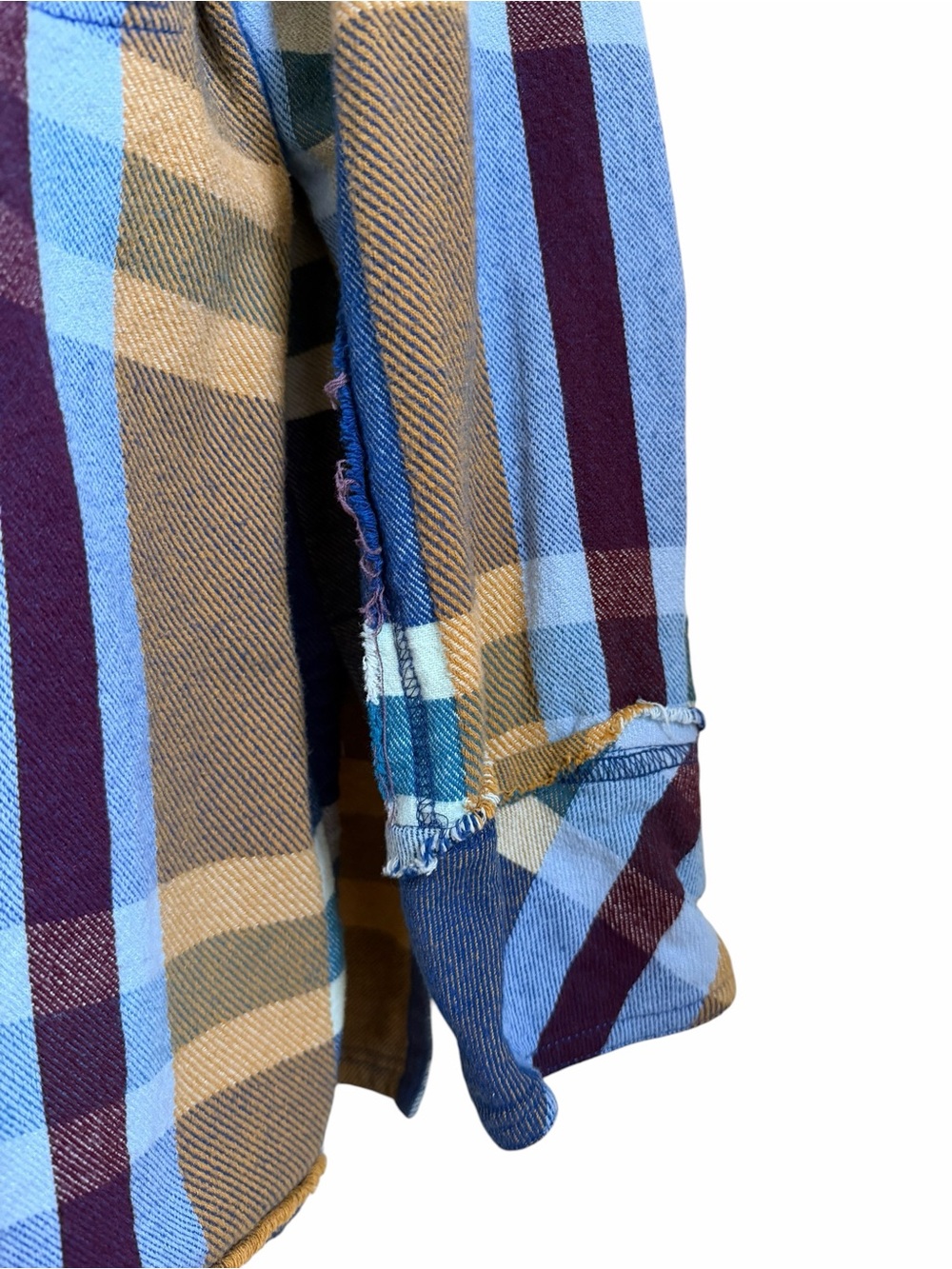 Free People We The Free So Long Summer Flannel Plaid Buttondown Blue Brown Small - Picture 4 of 7